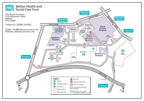 Facilities include four operating theatres, thirty-two critical care wards, including eight isolation suites, forty-eight-bed maternity ward and individual ensuite facilities, two radiology x-ray rooms, a 16,146sqft A&E department, as well as staff facilities. . Royal victoria hospital belfast map